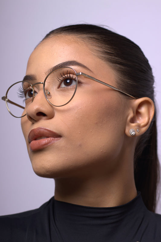 Armação de Óculos de Grau Feminina Calvin Klein Redonda em Metal