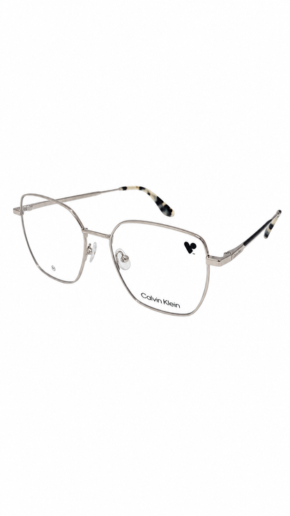 Armação de Óculos de Grau Feminina Calvin Klein Quadrada em Metal Grafite