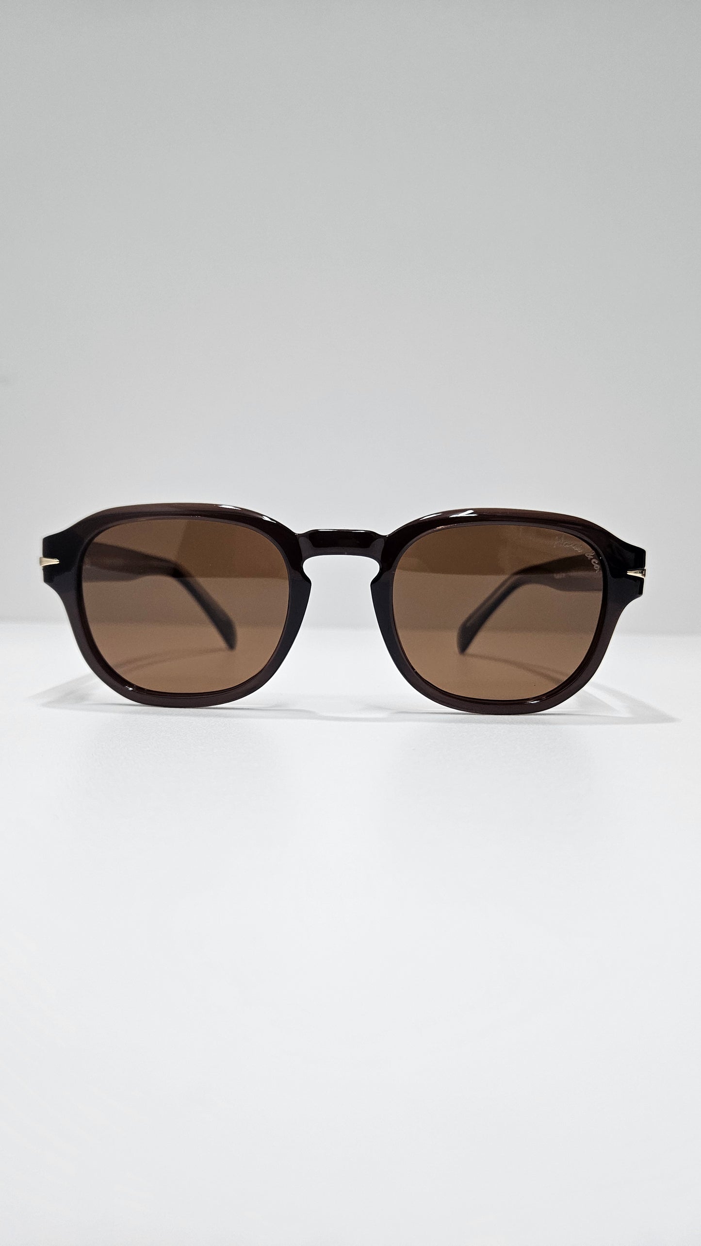 Óculos de Sol Masculino Quadrado em Acetato com Lente Marrom