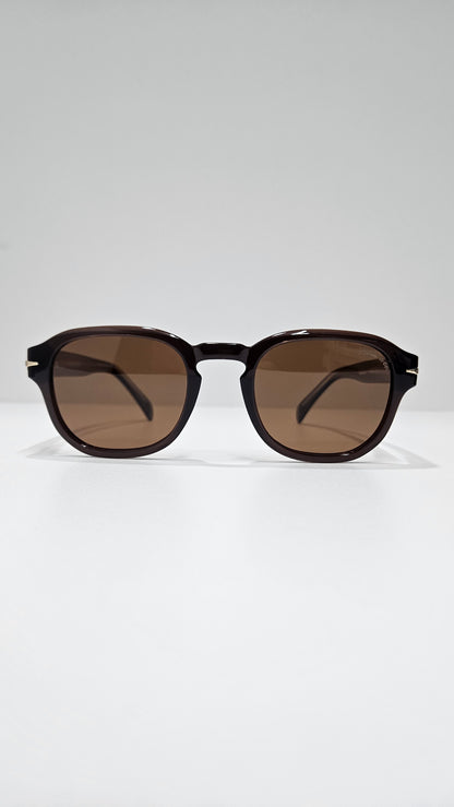 Óculos de Sol Masculino Quadrado em Acetato com Lente Marrom