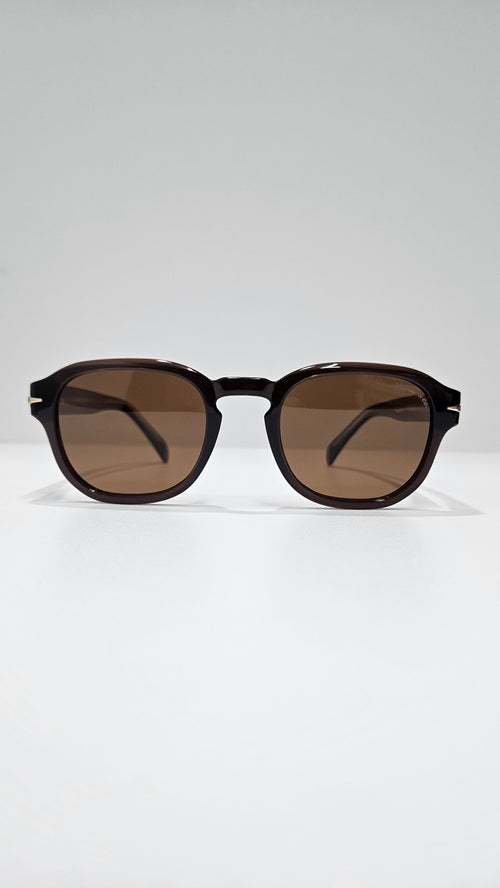 Óculos de Sol Masculino Quadrado em Acetato com Lente Marrom