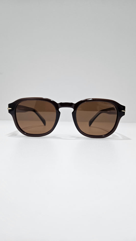 Óculos de Sol Masculino Quadrado em Acetato com Lente Marrom