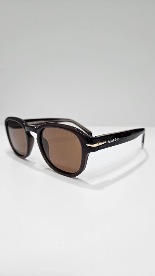 Óculos de Sol Masculino Quadrado em Acetato com Lente Marrom