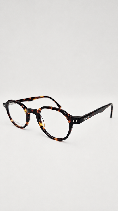Armação de Óculos de Grau Masculina Redonda em Acetato Haus & Co LH1079