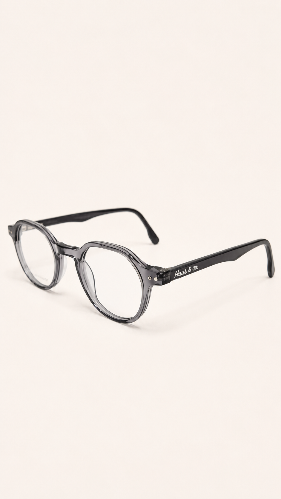 Armação de Óculos de Grau Masculina Redonda em Acetato Haus & Co LH1079