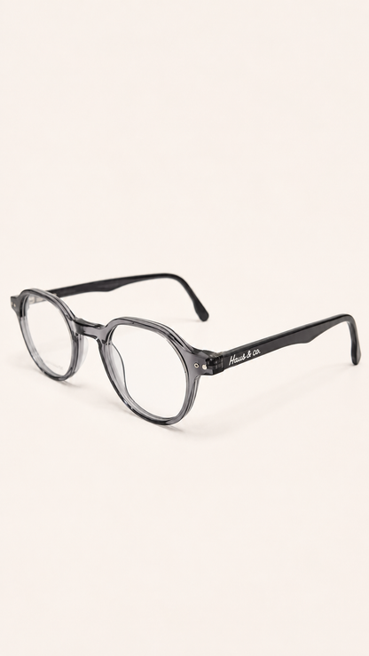 Armação de Óculos de Grau Masculina Redonda em Acetato Haus & Co LH1079
