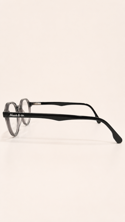 Armação de Óculos de Grau Masculina Redonda em Acetato Haus & Co LH1079