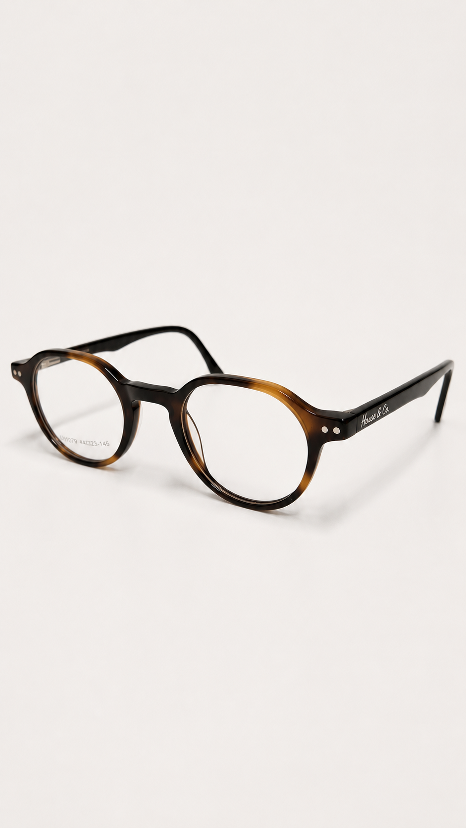 Armação de Óculos de Grau Masculina Redonda em Acetato Haus & Co LH1079