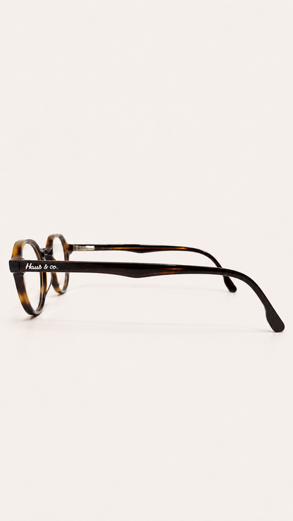 Armação de Óculos de Grau Masculina Redonda em Acetato Haus & Co LH1079