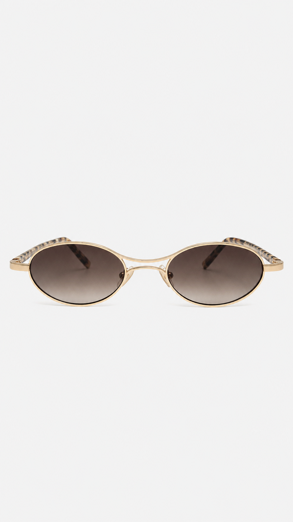 Óculos de Sol Feminino Oval Slim com Armação Metálica