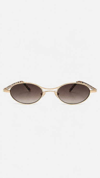 Óculos de Sol Feminino Oval Slim com Armação Metálica