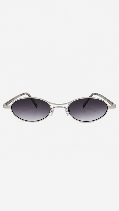 Óculos de Sol Feminino Oval Slim com Armação Metálica