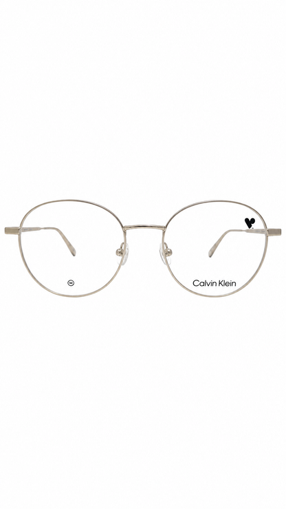 Armação de Óculos de Grau Feminina Calvin Klein Redonda em Metal