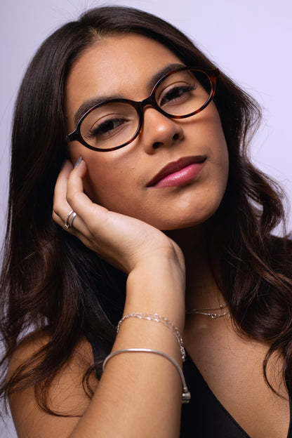 Armação de Óculos de Grau Feminina Redonda Tartaruga em Acetato SMU04Z