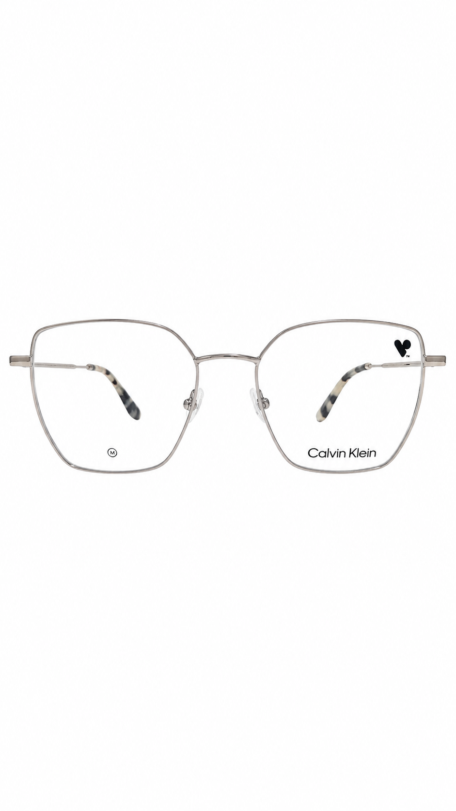 Armação de Óculos de Grau Feminina Calvin Klein Quadrada em Metal Grafite